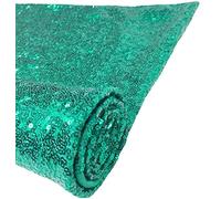 A-Express Sequin Fabric Sparkly Shiny Bling Cloth 3mm Bridal Dress Glitter Table Cloth Wedding Material 130cm Wide - 1 Metre 100cm x 130cm Sea Green