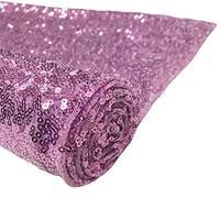 A-Express Sequin Fabric Sparkly Shiny Bling Cloth 3mm Bridal Dress Glitter Table Cloth Wedding Material 130cm Wide - 1 Metre 100cm x 130cm Purple