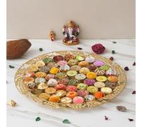 A F Decor Metal 56 Bhog Thali,decoretive thali. Designer urli Bowl with 56 bhog