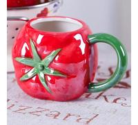 A.F.N.A.L Ceramic Mug for Home & Office, Creative Porcelain 3D Vegetable Cup with Handle for Coffee, Tea, Juice, Milk & Water, 16.5oz. Tomato Shape Mug Gift, 3.5" H
