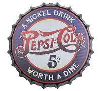 A.F.N.A.L Metal Sign Decorative Hanging Bottle Cap for Home & Bar, Vintage Wall Art Tin Plaque Plat Decoration for Man Cave & Garage, 11.8" x 11.8" x 1.2", Blue - K-259