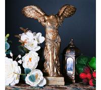A.F.N.A.L Winged Victory of Samothrace Statue Decoration Gift, Greek & Roman Mythology Classical Goddess, Indoor Decor for Home & Office, Victoria Replica Resin Sculpture Art, 9.4" H, Gold Bronze