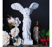 A.F.N.A.L Winged Victory of Samothrace Statue Decoration Gift, Greek & Roman Mythology Classical Goddess, Indoor Victoria Replica Resin Sculpture Art for Home & Office, 9.4" H, White