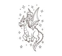 a Fairy Riding on The Back of a Small Friendly Dragon Flying Over The Enchanted Forest with Vinyl Wall Stickers 54.4x100cm Easy Installation Coffee