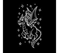 a Fairy Riding on The Back of a Small Friendly Dragon Flying Over The Enchanted Forest with Vinyl Wall Stickers 47.6x87.5cm Multiple Size Options White