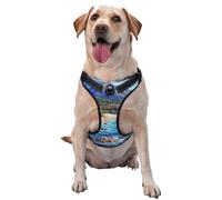 A fairy tale town reflective Oxford unobstructed pet vest, easy to control handle, suitable for small, medium and large dogs