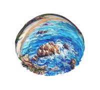 A fairy tale town Reusable shower cap - double-layer waterproof, elastic, environmentally friendly daily use shower cap