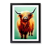 A Fantastic Highland Cow Framed Print | A3 Black Framed Wall Art | Ready to Hang | Modern Animal Picture | Living Room Bedroom Lounge Office