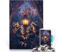 A fantasy Meeting Raccoon1000 Piece Jigsaws for teenagers Difficult and Challenge for is ideal as a gift for the whole family 38x26cm
