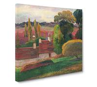 A Farm In Brittany by Paul gauguin Canvas Print | Gallery Wrapped 30mm Frame Wall Art | 20x20 inches | Ready to Hang | Impressionist Picture | Living Room Bedroom Lounge Office