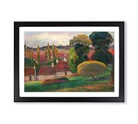 A Farm in Brittany by Paul Gauguin Framed Print | A2 Black Framed Wall Art | Ready to Hang | Modern Nature Picture | Living Room Bedroom Lounge Office
