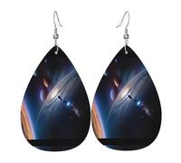 A fascinating universe Patterned leather earrings - Women's earrings, suitable for daily wear, parties, dates, etc.