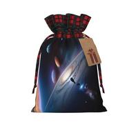 A fascinating universe Print Christmas Drawstring Bags Snack Wrap, Reusable Holiday Treat Sacks for Presents M