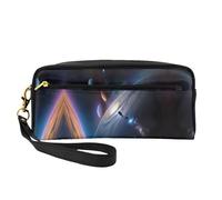 A Fascinating Universe Print Leather Small Makeup Bag - Travel Toiletry Bag for Women, Reusable Cosmetic Pouch with Zipper
