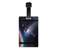 A Fascinating Universe Travel Printed PVC Luggage Tag Anti Lost Label with Removable Wristband Portable Bag Accessory