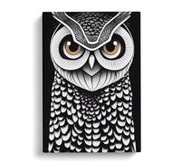 A Fearless Owl Canvas Print | Gallery Wrapped 30mm Frame Wall Art | 30x20 inches | Ready to Hang | Modern Animals Picture | Living Room Bedroom Lounge Office
