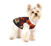 A Feast of Roses and Chrysanthemums Cotton Dog Shirt - Soft Breathable Dog Shirt for Dogs Cats Boy Girl Pet Tshirt,Suitable for Small Pets