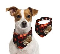 A Feast of Roses and Chrysanthemums Dog Bandana for Small Medium Large Dogs, Cat Dogs Kerchief Triangle Bibs Scarf for Girl Or Boy