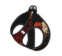 A Feast of Roses and Chrysanthemums Dog Harness - Equipped with Reflective Straps and Quick Release Buckles - Suitable for Small Cats and Dogs