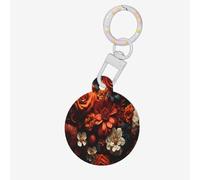 A Feast of Roses and Chrysanthemums Dog Tags Round Pet Tag,Acrylic Pet ID Tags Durable and Stylish,Perfect for Small to Large Pets