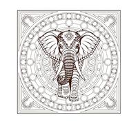 a Featuring an Elegant Mandala Elephant Silhouette Vinyl Wall Stickers 42x42cm Multi Color Selection Coffee