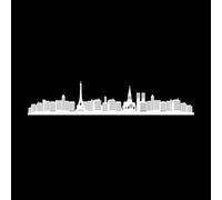 a Featuring The Silhouette of Paris Cityscape Including The Eiffel Tower and Iconic cathedrals Wall Stickers 30x147cm Store Decoration White