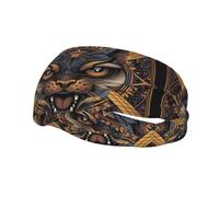 A Ferocious Tiger Sweat Headbands for Women & Men - Unique Customized Patterns, Non-Slip Wide Headband for Running, Gym, Yoga, and More - Stylish Hair Accessories