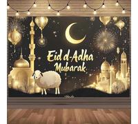 A festive gathering background featuring sheep Crescent Moon and design - festival celebration