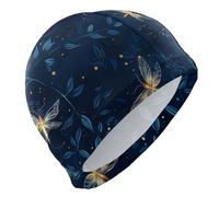 A Few Lovely Fireflies Flew in The Dark blue adult swim for adult Short Hair waterproof swim for women Hair Protection and Drag Reduction gorras para natacion mujer