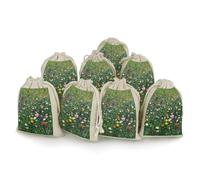 A Field of Wild Flowers 8 PCS Muslin Bags with Drawstring Sachet Bags Empty Small Cotton Drawstring Bag Muslin Reusable & Washable Cotton Bag for Herb Spice Candy Soap Jewelry Wedding Gift Pouches