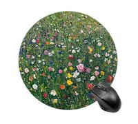 A Field of Wild Flowers Gaming Mouse Pad Funny Mousepad with Non-Slip Rubber Base Cute Mouse Pads for Desk for Women Small Portable Mouse Mat for Laptop Mini Computer Mousepads 7.8x7.8 Inches