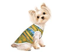 A Field Pattern Pet Breathable Sleeveless T-shirt S for Small Dogs and Cats Soft, Lightweight, Stylish