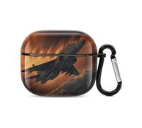 A Fighter Jet Bluetooth Earbuds Case Cover Full Body Shockproof Protection Hard Case Support Wireless Charging with Keychain Personalized Gift for AirPods 3