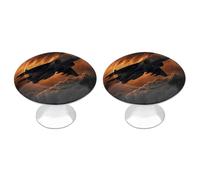 A Fighter Jet Kitchen Cabinet Knobs 2 Pack Modern Style Drawer Dresser Knob Pulls Round Drawer Knobs for Home Office Kitchen