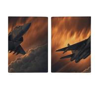 A Fighter Jet Passport Holder Cover PU Leather Waterproof Passport Case Travel Wallet with Credit Card Slots for Women Men, style, 20.3x13.8cm