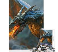 A Fire Breathing Dragon Puzzles for Teenagers 1000 Piece Secret Santa Gifts Difficult Challenge Educational Toy for Ages 14 And over (38x26cm)