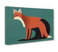 A First Rate Abstract Fox Canvas Print | Gallery Wrapped 30mm Frame Wall Art | 30x20 inches | Ready to Hang | Abstract Animals Picture | Living Room Bedroom Lounge Office