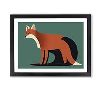 A First Rate Abstract Fox Framed Wall Art Print A2 Black