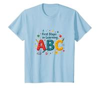 A First Steps in Learning ABC T-Shirt, Kids, Baby Blue, 12 Years