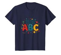 A First Steps in Learning ABC T-Shirt, Kids, Navy, 6 Years