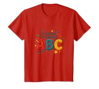A First Steps in Learning ABC T-Shirt, Kids, Red, 8 Years