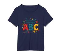 A First Steps in Learning ABC T-Shirt, Women's Plus, Navy, 2X