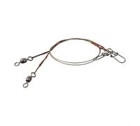 A Fisherman's Must Have Set of 2 Reliable Stainless Steel Wire Leaders with Secure Connectors (20cm 18kg)
