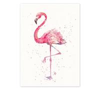 A Flamingo's Fancy Poster by Sillier Than Sally 13 x 18 cm Pastel Wall art Wall decor