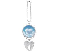 A Floating Heart Car Pendant, Rear View Mirror Hanging Ornament, Auto Decor for Rearview Mirror, Keychain Silver-Style