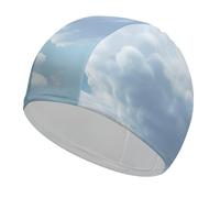 A Floating Heart Swim Cap for Adult, Elastic Fabric Swimming Cap, Comfortable Bathing Cap for Long & Short Hair