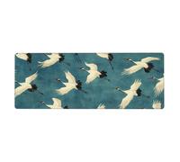 A Flock Of Cranes Are Flying Mouse Pad In Big Extended Non-Slip Rubber Base Mousepad With Stitched Edges Gaming Pc Desktop Large Mouse Pad 11.8x31.5