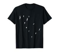 A Flock of Crows In Flight White Silhouette T-Shirt