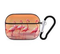 A Flock of Flamingos AirPod Pro Case, Anti Scratch Hard PC Cover with Keychain, AirPod Pro 2nd/1st Case Accessories for Women Men, Black-Style