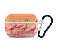 A Flock of Flamingos AirPod Pro Case, Anti Scratch Hard PC Cover with Keychain, AirPod Pro 2nd/1st Case Accessories for Women Men, White-Style